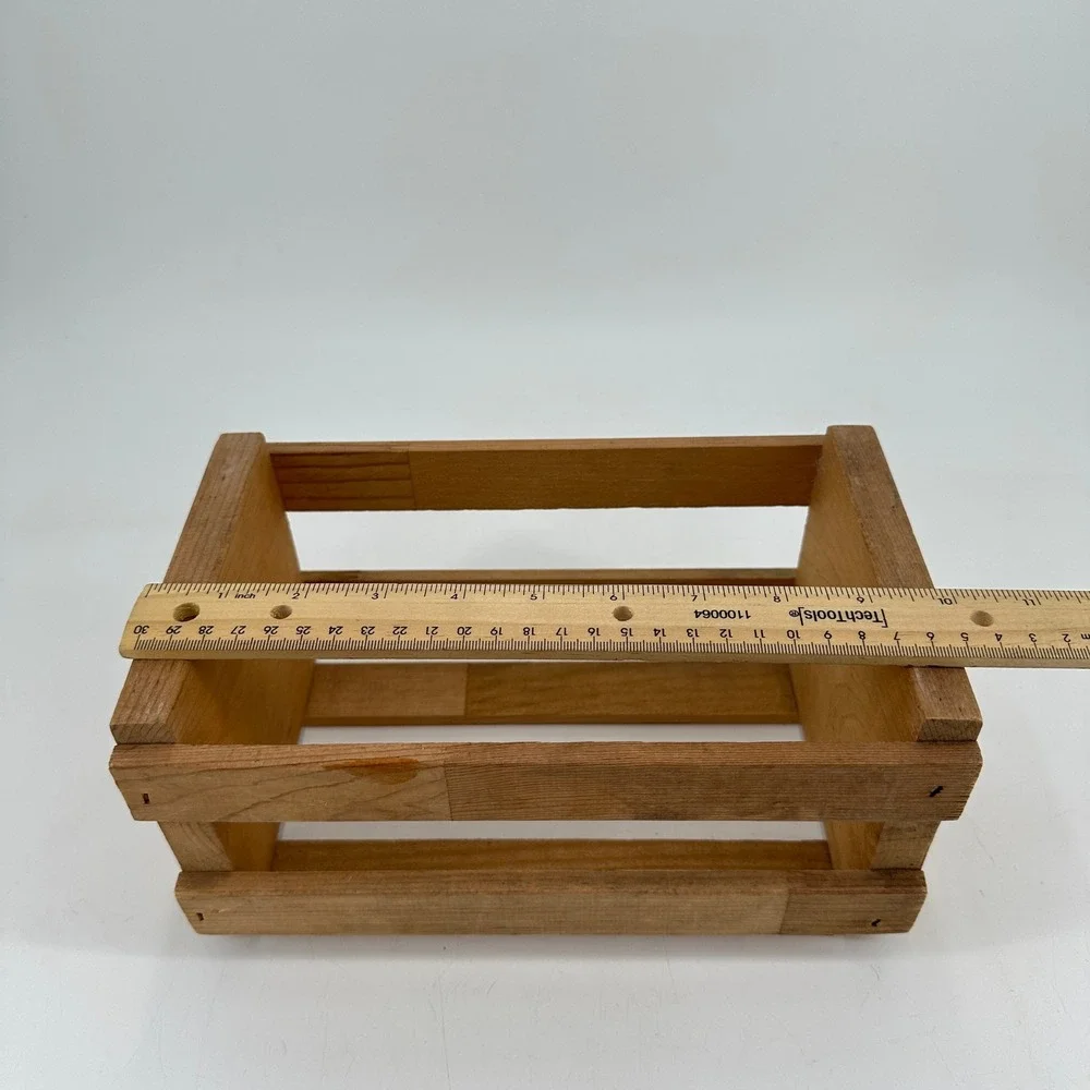 Mountain Crate Co Small Wooden Storage Crate Rustic Brown Mountain Sun Logo